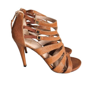 Stuart Weitzman Outing Caged Strappy Leather Heel 8